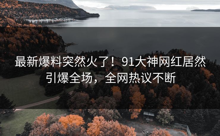 最新爆料突然火了！91大神网红居然引爆全场，全网热议不断