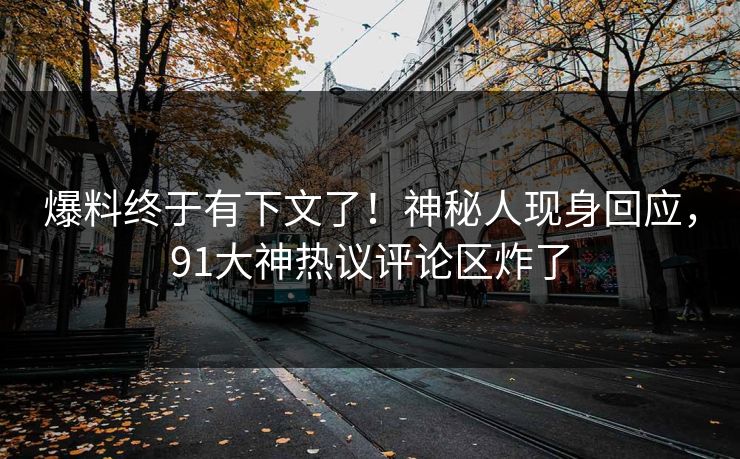 爆料终于有下文了！神秘人现身回应，91大神热议评论区炸了
