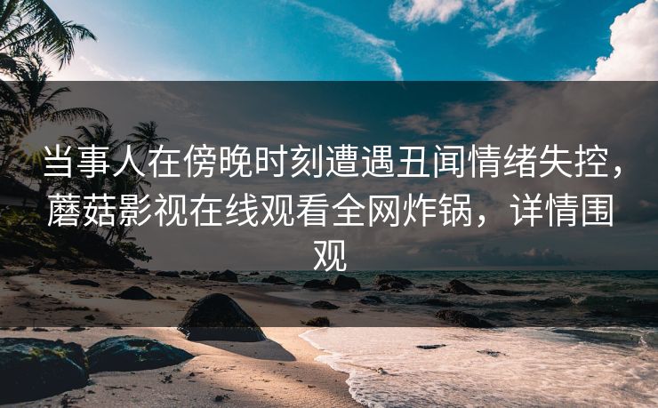 当事人在傍晚时刻遭遇丑闻情绪失控，蘑菇影视在线观看全网炸锅，详情围观